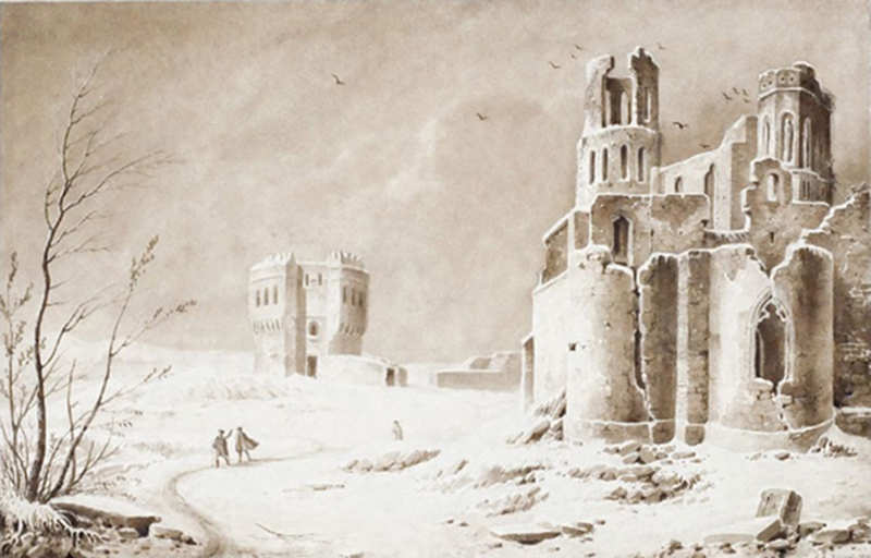 akwarela Ostrog Pernot