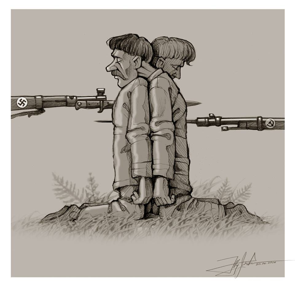 2. Rysunek Jurija Żurawla «Polak i Ukrainiec»